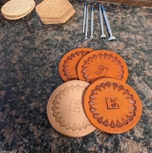 Leather coaster sets